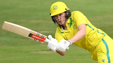 Tahlia McGrath in action for Australia against Pakistan at the Commonwealth Games