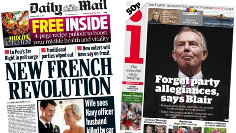 Daily Mail and I front pages