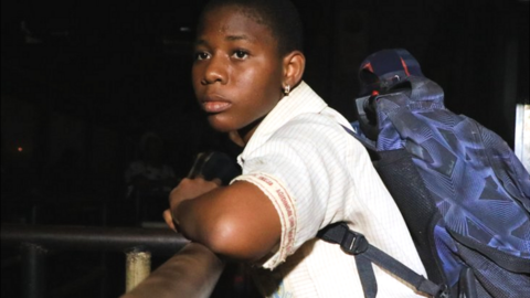 Schoolgirl Oluwapelumi Ogebere on the way to school in Lagos, Nigeria