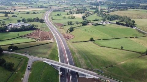 Aerial view of section of A6 between Randalstown and Toomebridge,