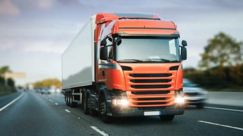 An HGV on a motorway