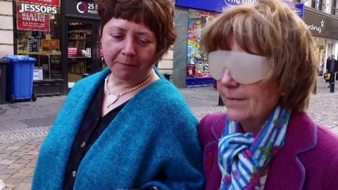 Highland councillor taking part in Inverness city centre sight challenge