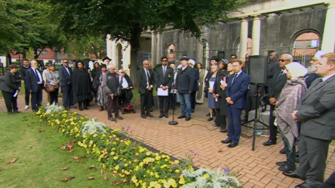 Faith group leaders at Birmingham peace garden