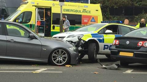 Police crash on Parker Drive, Leicester