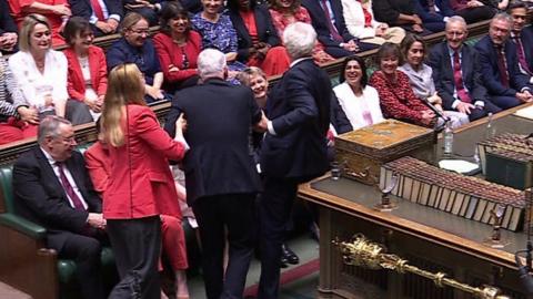 Lindsay Hoyle dragged by both arms
