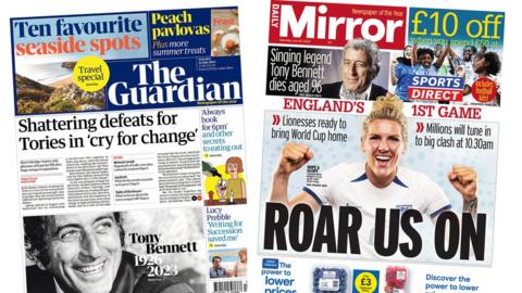 Guardian and Mirror 22/07/23