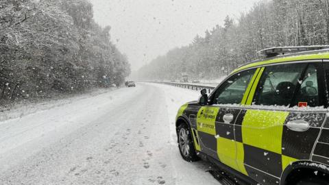 Snow on the motorway