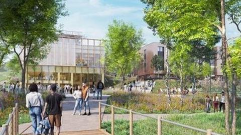 Artist's impression of how the new Staffordshire University village could look