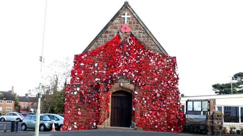 The poppies across the church