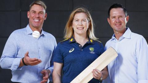 Shane Warne, Alex Blackwell and Ricky Ponting