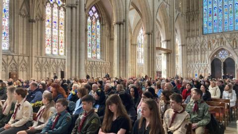 Mourners at the vigil in York