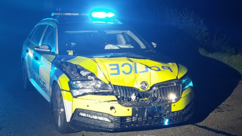 Police vehicle damaged in Crossmaglen