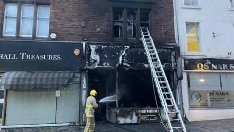 Burnt out shop in Penrith