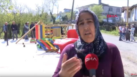 Playground in Turkish village of Yenidoğanlar after being dismantled by outgoing mayor, April 2019