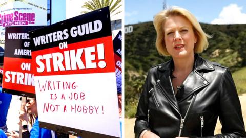 Sophie Long and screenwriters on strike