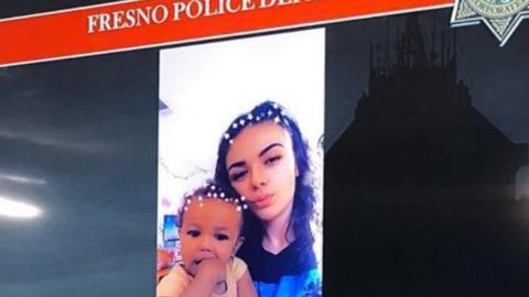 Deziree Menagh and daughter Fayth Percy shown in a Fresno police press conference