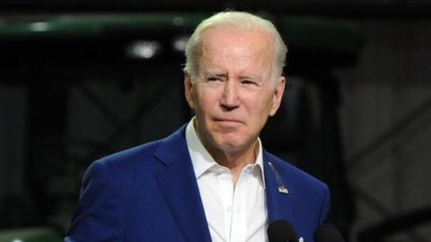 President Joe Biden speaking at a rally