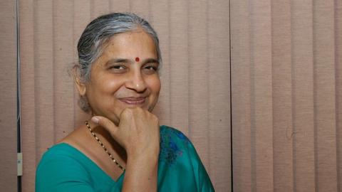 Sudha Murthy at her house in Bangalore, India