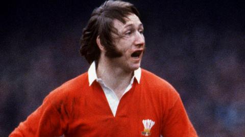 JPR Williams playing in his last International Wales v England in 1979