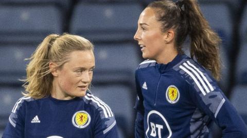 Scotland's Erin Cuthbert and Caroline Weir