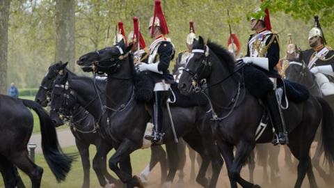 Members of the Household Cavalry on parade during the Major General's annual inspection