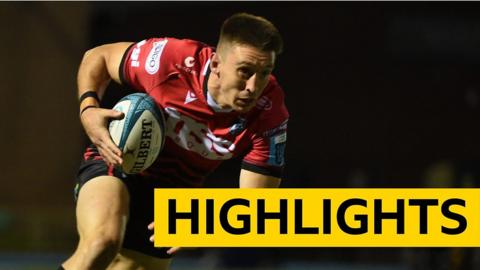 Cardiff’s Josh Adams crosses the line to score a first-half try against Glasgow