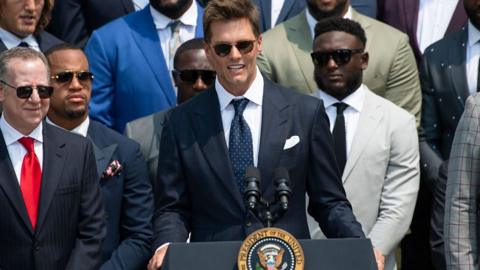 Tom Brady speaking at the White House