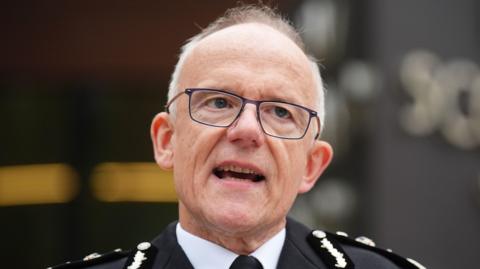 Sir Mark Rowley on Sunday January 18, 2026 outside Scotland Yard