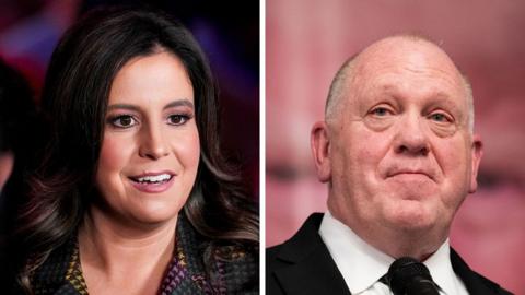 BBC composite image of Elise Stefanik and Tom Homan