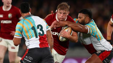 Jac Morgan in action for British and Irish Lions
