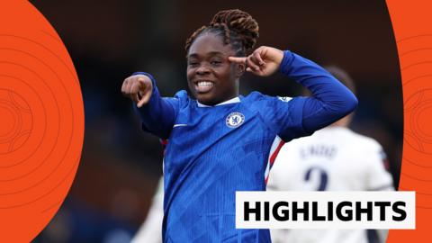 Sandy Baltimore celebrates in blue Chelsea kit