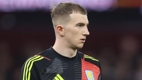 Joe Gauci playing in goal for Aston Villa