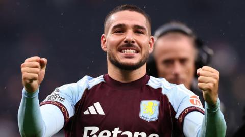 Emiliano Buendia celebrates