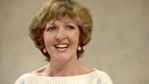 Actress Penelope Keith smiling during an interview in 1985.