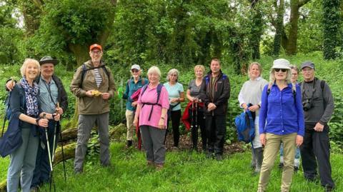 A group of people on a walk