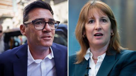 Composite image of Andy Burnham and Rachel Reeves. 