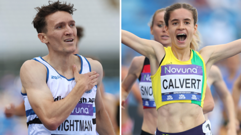Jack Wightman and Sarah Calvert celebrate