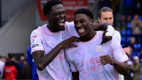 Plymouth Argyle players celebrate