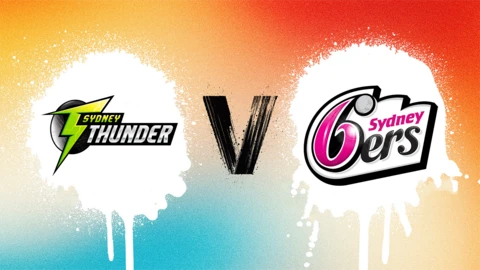 Sydney Thunder v Sydney Sixers badge graphic