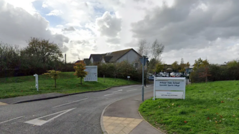 Entrance to SEND School in Slough with greenery at the front.