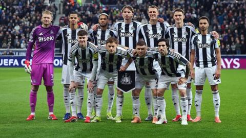 Newcastle's players in a team photo
