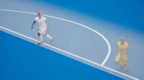 A graphic showing an offside player