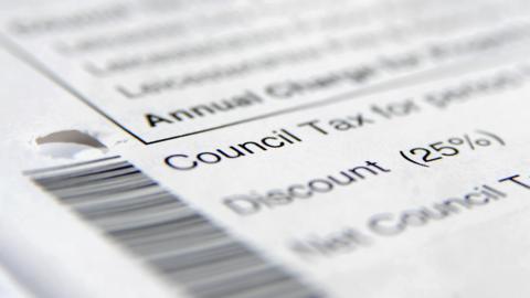 A closeup of a council tax bill.