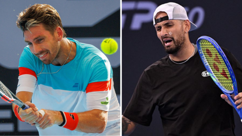 A split image of Cameron Norrie and Nick Kyrgios