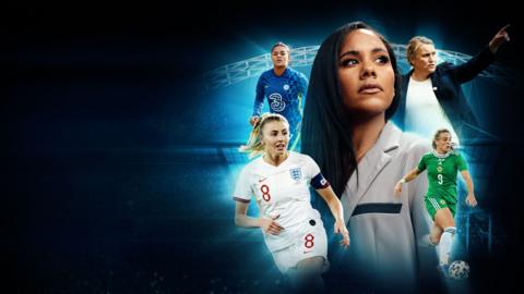Alex Scott, Leah Williamson, Jess Carter,  Simone Magill, and Emma Hayes
