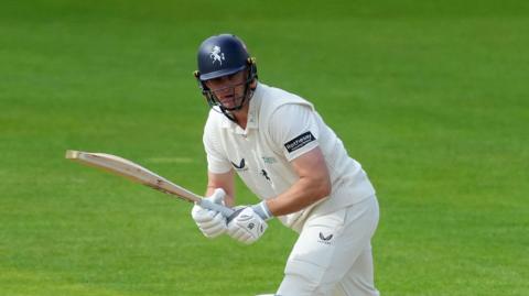 Kent batter Chris Benjamin knocking a ball into the legside