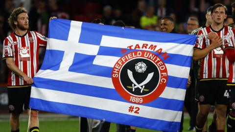 George Baldock Greece/Blades flag
