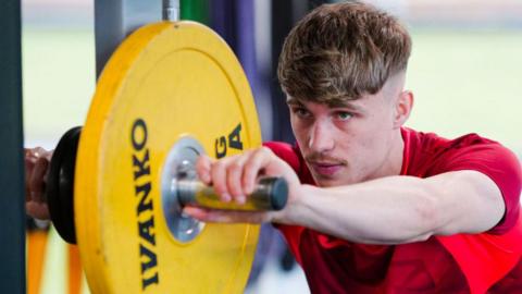 Przemyslaw Placheta in training at Swansea