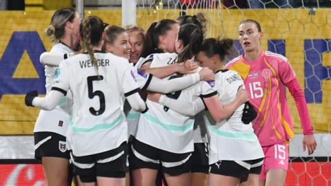 Austria players celebrating