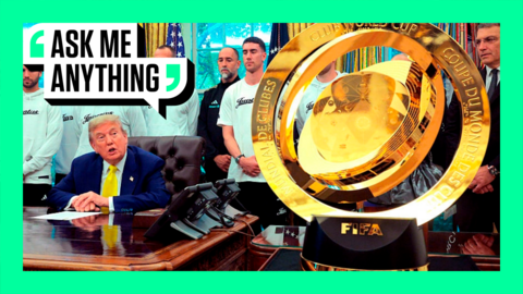  US President Donald Trump with the Juventus team in the Oval Office at the White House on June 18 2025 in Washington DC